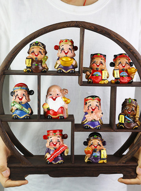 五路财神爷摆件办公室博古架店铺招财开业礼品家居酒柜玄关装饰品