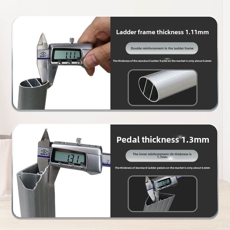 werner稳耐铝合金梯子家用折叠人字加厚加粗室内多功能两用便携梯 - 图1