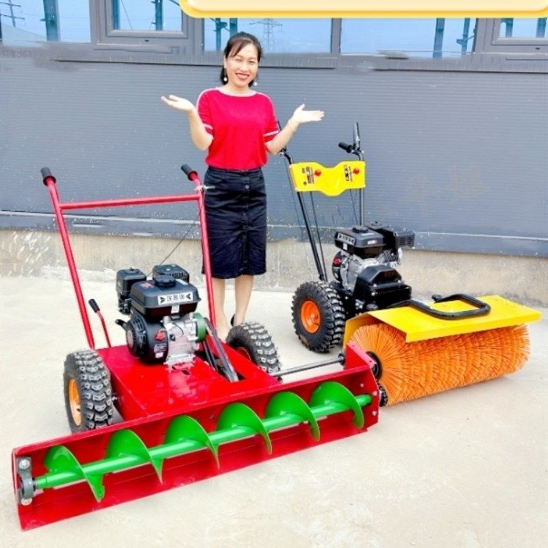 小型手推滚刷除雪机社区物业鱼塘毛刷扫雪机家用自走燃油雪设备,淘宝优惠券,粉丝福利购,淘宝优惠卷