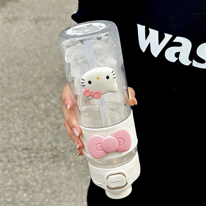 大容量水杯夏季女耐高温吸管杯子中学生刻度便携运动水壶太空杯男 - 图2