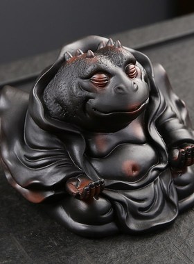 紫陶蟾仙桌面家居装饰客厅玄关办公室酒柜电视柜摆设茶宠茶玩