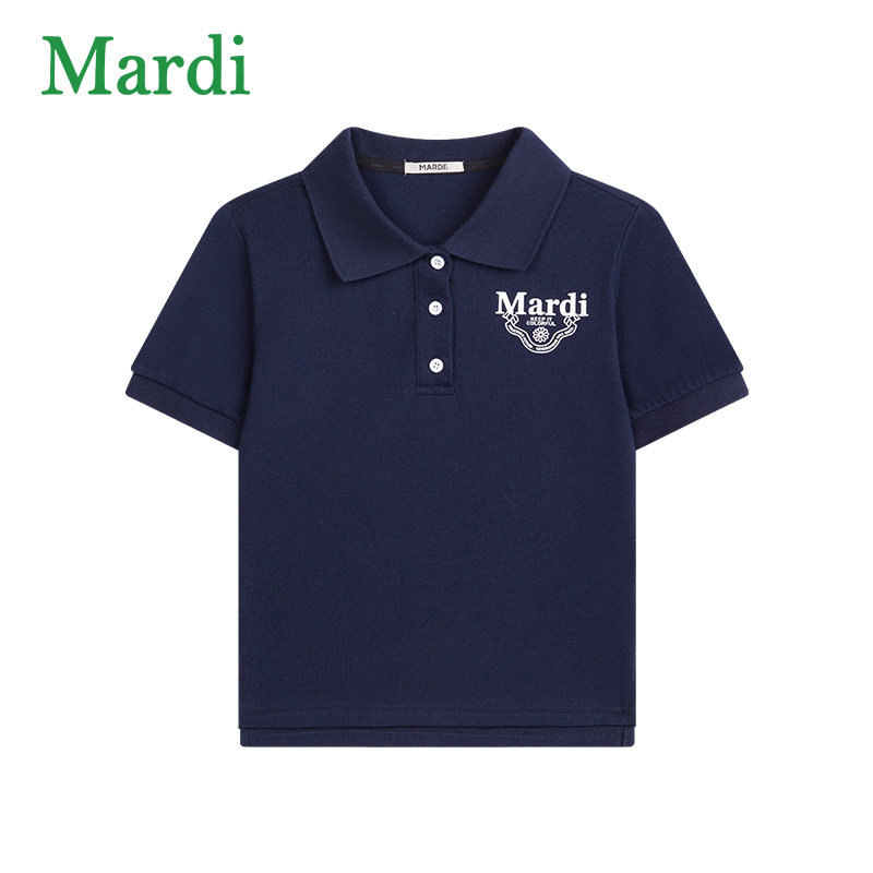 MARDI官方正品POLO衫小雏菊短袖T恤纯色翻领短袖修身女正肩2025夏,淘宝优惠券,粉丝福利购,淘宝优惠卷