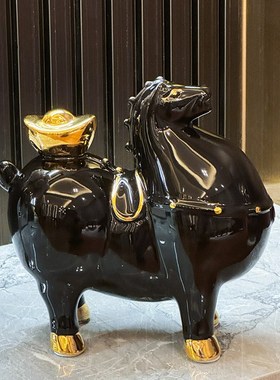 马上有钱酒柜现代摆件生肖马摆设客厅玄关电视柜办公室桌面装饰品