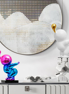 现代抽象人物雕塑售楼处样板间酒店大型落地玻璃钢艺术品