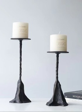 现代创意金属烛台餐桌茶几电视柜桌面玄关软装饰品工艺品摆件