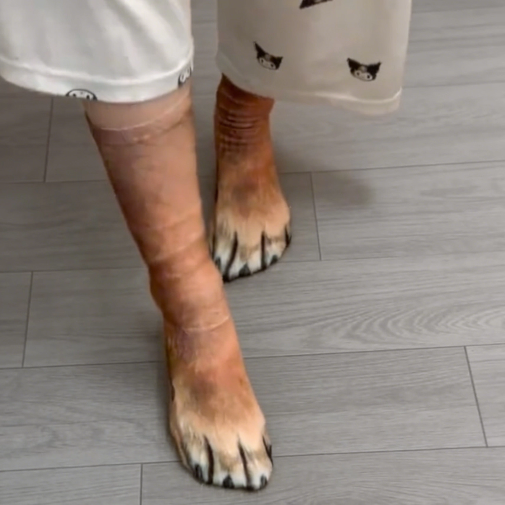 仿真狗脚袜子动物爪子整蛊用品搞怪恶搞长筒袜个性3d印花抽象猫爪,淘宝优惠券,粉丝福利购,淘宝优惠卷