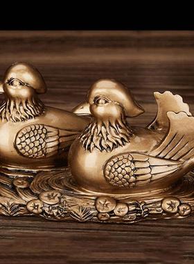 百年好合戏水鸳鸯摆件结婚礼品新婚礼物婚房卧室客厅装饰品摆设小