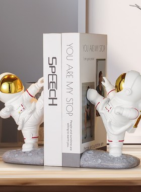 太空人宇航员摆件创意书房书架书靠办公室书档家居轻奢装饰品摆设