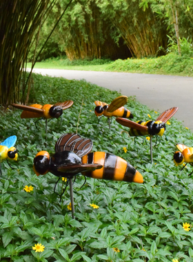 户外玻璃钢卡通动物蜜蜂雕塑花园庭院幼儿园小区园林景观装饰摆设