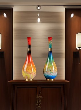 新中式铜花瓶客厅玄关酒柜装饰摆件高级感轻奢工艺品乔迁开业礼物