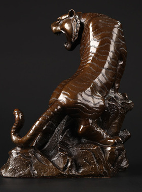 大仕缘 铜工艺礼品摆饰家居招财生肖老虎摆件生日属虎礼品上山虎