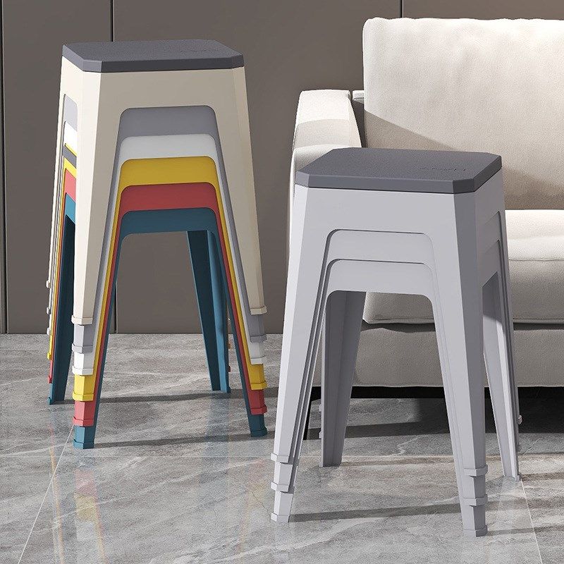 现代风塑料加厚叠放欧式餐桌椅家用防滑塑胶矮凳方凳,淘宝优惠券,粉丝福利购,淘宝优惠卷