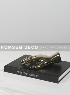 创意软装饰品抽象博古架指售楼处家居桌面玄关电视柜陶瓷手势摆件