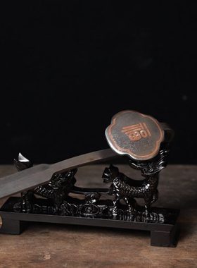 邱作龙手工锻打《福如意》百炼花纹钢 收藏摆件 高端把玩件