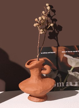 贝汉美侘寂风家居客厅陶瓷花瓶摆件复古艺术插花花器桌面装饰摆设