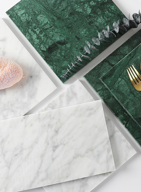 简约天然大理石托盘化妆品置物收纳板寿司盘拍摄道具家居软装摆件