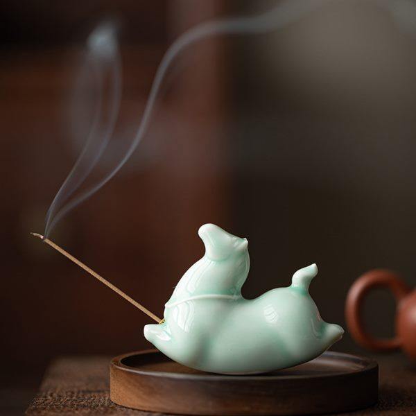 创意香薰炉陶瓷马到成功香炉香座线香插茶道茶室客厅家用香道摆件,淘宝优惠券,粉丝福利购,淘宝优惠卷