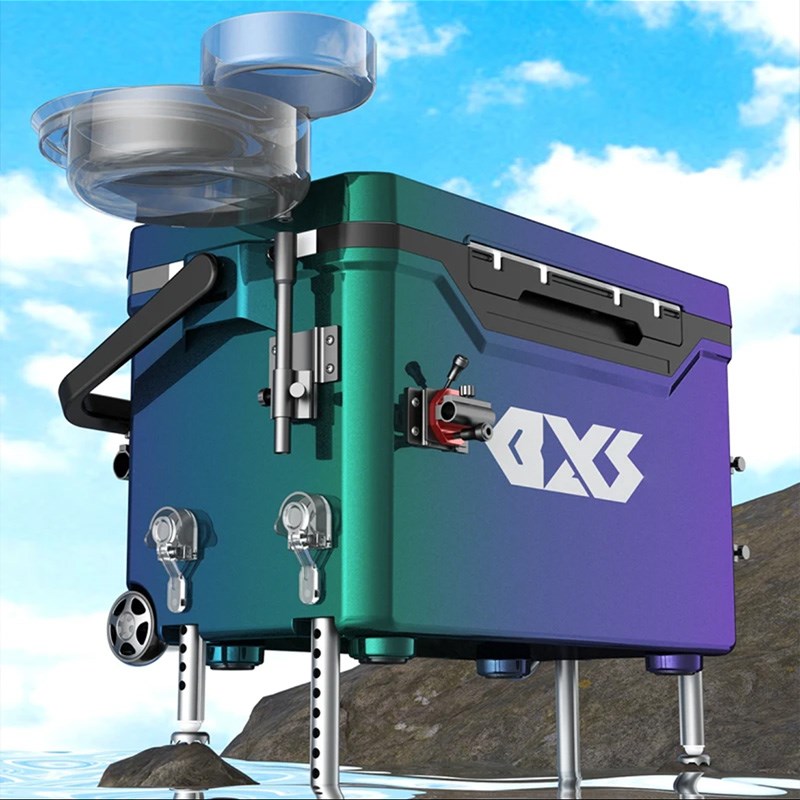 38L新款变色龙钓箱侧拉杆带轮野钓方形钓箱可升降全套配件烤漆 - 图3