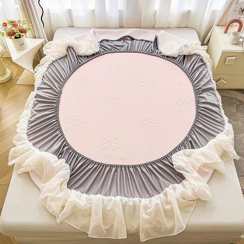 床笠款凉感冰丝豆豆凉席蕾丝花边床罩可机洗水洗空调专用软席子,淘宝优惠券,粉丝福利购,淘宝优惠卷