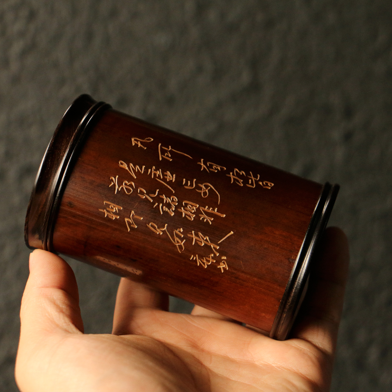 精品纯手工雕刻佛手图老煤竹茶叶罐竹雕竹制茶仓竹茶筒储茶罐 - 图2