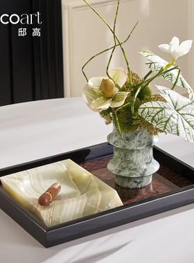 家居高档星级酒店西餐厅岛台餐桌托盘轻奢高档木质收纳盘摆件