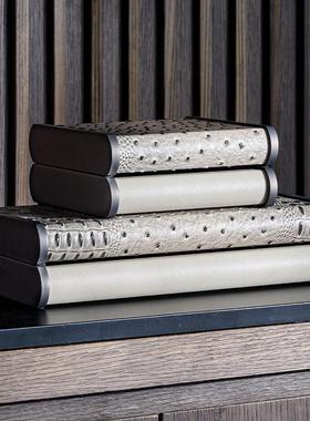 现代极简简约黑白样板间柜子软装饰收纳盒装饰盒陈列摆件家居饰品