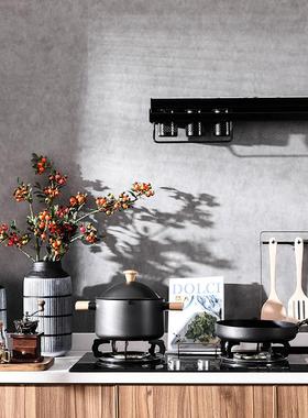 新中式厨房软装饰品摆件橱柜搭配组合套装样板房间陈设锅具咖啡机