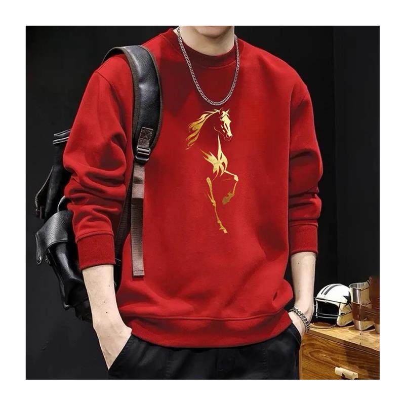 青云衣阁潮流时尚秋冬新款马年长袖圆领套头厚棉T印花男时尚上衣,淘宝优惠券,粉丝福利购,淘宝优惠卷