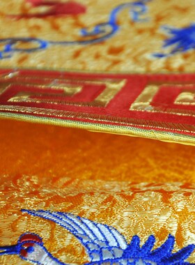 庄严品绣品刺绣饰织锦缎刺绣神台布仙鹤桌围