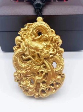 黄铜龙牌手把件家居摆件电视柜酒柜摆件个性实心随身盘玩摆件