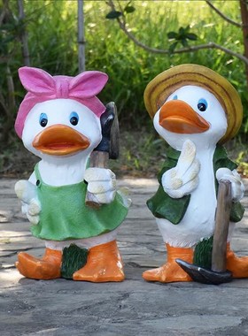 卡通鸭子摆件户外花园装饰别墅庭院摆设园林景观造景可爱动物花盆