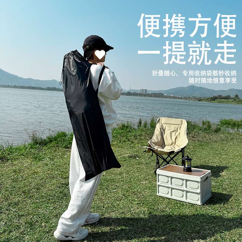 户外躺椅折叠办公午休月亮椅三档调节靠背懒人沙发椅露营装备 - 图3