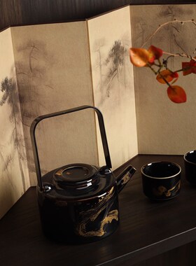 中式国画松林图装饰品小屏风茶室会所文玩桌面摆件