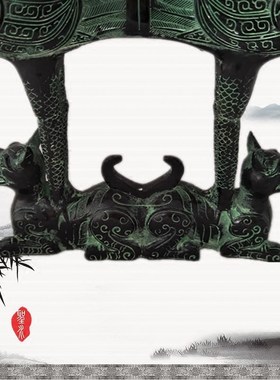 古玩古董收藏品 青铜器凤鼓 春秋时期战鼓 仿古工艺礼品