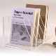 AIMOLLY desktop file frame transparent acrylic desk book stand file shelf file storage rack office information shelf book shelf book file paper exhibition display rack multi-grid vertical classification rack