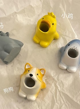 【新家的一百个快递】卡通动物牙刷架卫生间桌面摆件装饰品