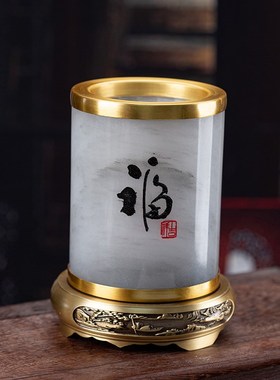 石诚记高档礼品定制大理石笔筒办公室桌面轻奢摆件谢师毕业季礼物