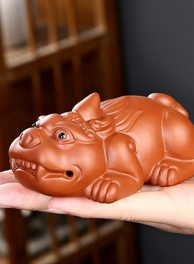 招财貔貅客厅办公室茶室家居装饰品摆件茶桌茶盘紫砂茶宠精品可养