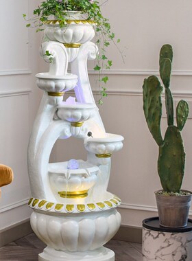 新款欧式流水喷泉加湿器家居装饰客厅摆件创意开业新居礼品流水器