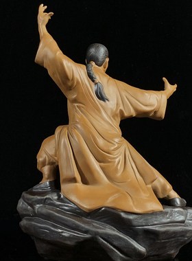 石湾公仔陶瓷黄飞鸿摆件创意装饰中式摆设中国功夫特色礼物送老外