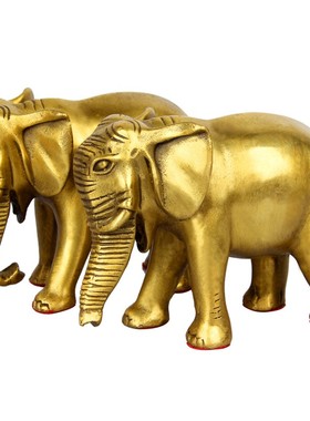 铜大象摆件一对铜象对象吸水象玄关电视柜装饰乔迁新居开业礼品