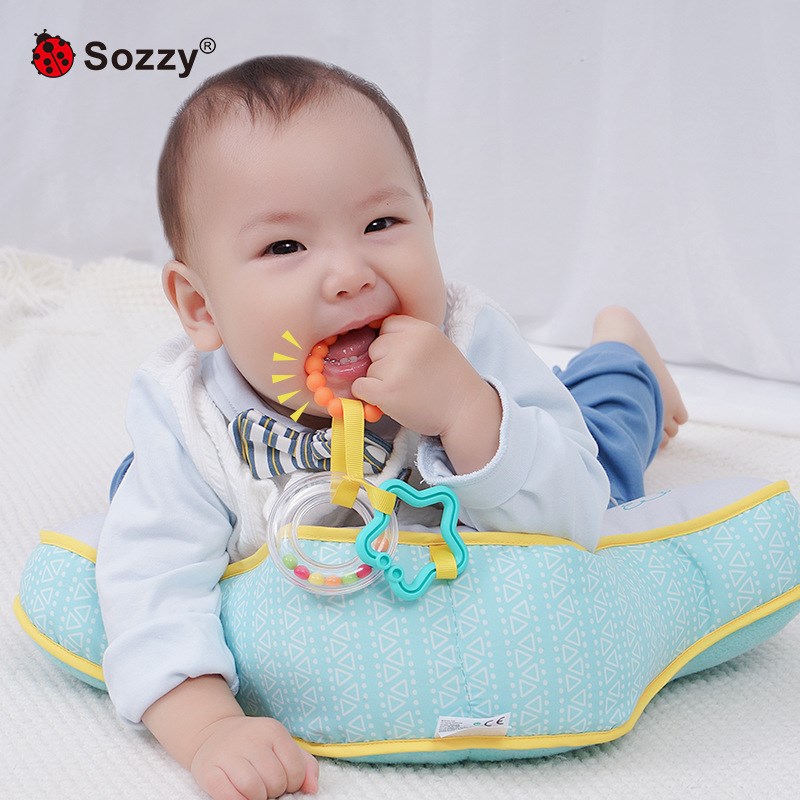 Sozzy新生儿学爬宝宝0-1岁益智爬行锻炼婴儿安抚玩具抬头趴趴枕 - 图1