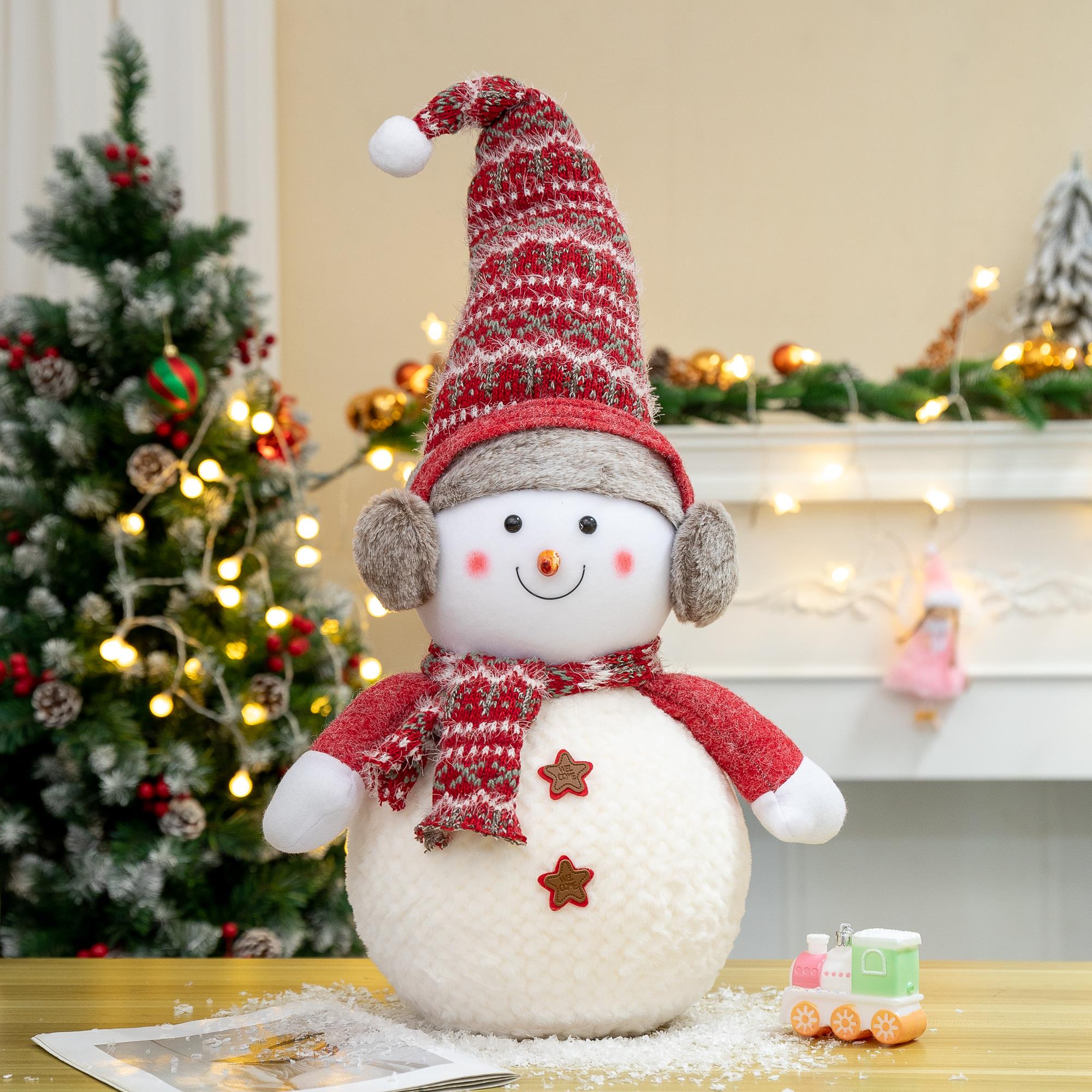 耶诞节装饰品雪人公仔摆件商场店铺场景布置耶诞老人玩偶拍照道具 - 图3