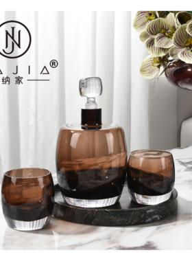 现代花艺木质雪茄盒三足不锈钢音响样板间酒店摆件客厅茶几