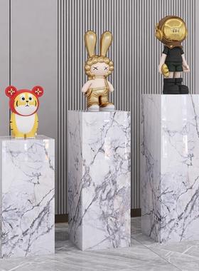 现代轻奢高级奢石岩板花架大摆件酒店客厅玄关简约落地装饰艺术品