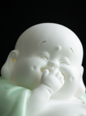 久造陶瓷弥勒佛汽车摆件客厅家居大肚佛桌面装饰品车载笑佛工艺品