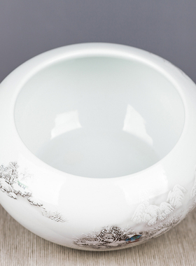 景德镇陶瓷器小鱼缸睡莲盆碗莲乌龟缸水族笔洗养鱼盆装饰品摆件