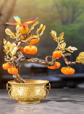 朱炳仁铜 喜事盈门客厅玄关电视柜乔迁礼品装饰摆件