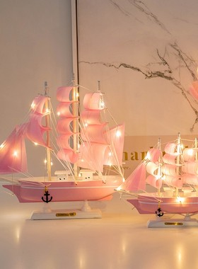 一帆风顺帆船摆件客厅茶几模型办公桌房间布置北欧家居酒柜装饰品