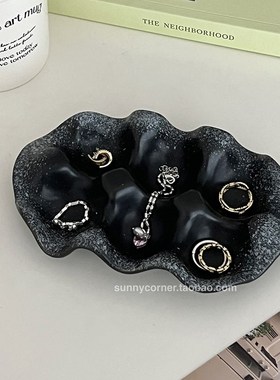 北欧陶瓷收纳托盘摆件桌面玄关钥匙置物收纳盘首饰戒指饰品展示盘